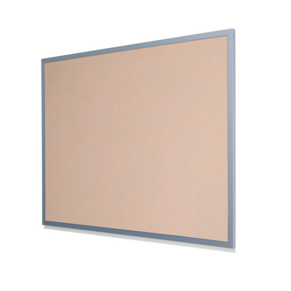 2186 Blanched Almond Colored Cork Forbo Bulletin Board with Heavy Aluminum Frame
